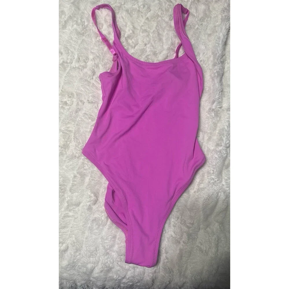 Skims Recycled Swim scoop neck one piece Neon  Orchid